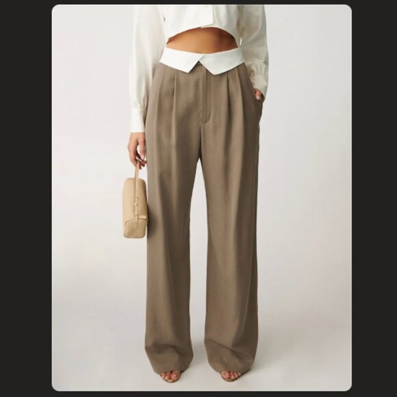 Reformation Petites Stevie Pant Brown - Size 0P - Picture 1 of 2